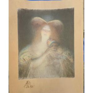 Charles Léandre 1910 The Deserite Color Lithograph