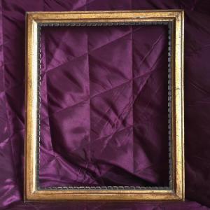 18th Century Baguette Frame In Gilded Wood With Rebate: 30.5 X 25 Cm