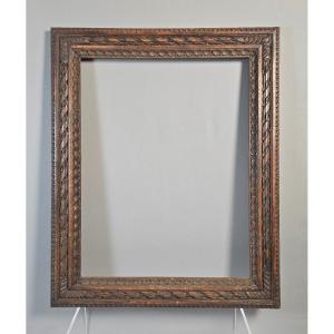 19th Century Carved Wooden Frame In The Louis XVI Style, Rabbet: 29.5 X 38 Cm