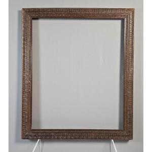 1900s Frame With Palmette Decoration, Wooden Rabbet: 42.5 X 35 Cm