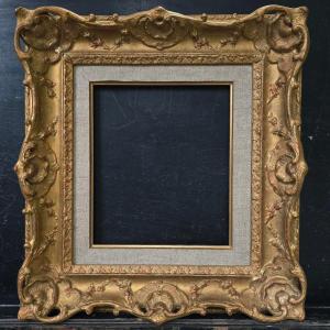 Rococo Style Gilt Stucco Frame, 20th Century, Rabbet: 21.5 X 25 Cm