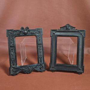 Two Napoleon III Gutta-percha Photo Frames, View: 14.5 X 10.5 Cm