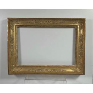 Empire-style Giltwood Baguette Frame With Rabbet: 25.5 X 36 Cm