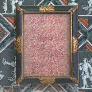 Art Deco Louis XIV Style Black And Gold Frame, Rabbet: 18 X 24 Cm