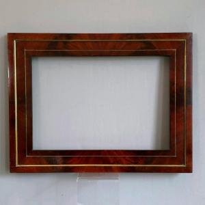 19th Century Mahogany Veneer Frame, Rabbet: 25.5 X 36 Cm