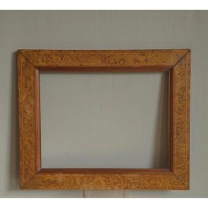 19th-century Wood Veneer Frame With Rabbeted Fillets: 24 X 31 Cm