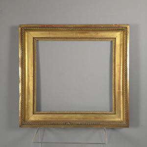 Last XVIIIe Century Gilded Wood Frame With String Of Pearls: 27.5 X 29.5 Cm