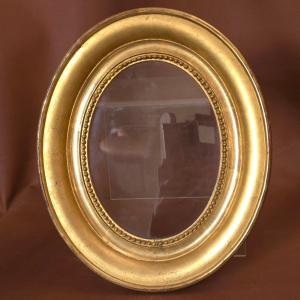 Napoleon III Oval Gilded Frame: 21.5 X 16.5 Cm