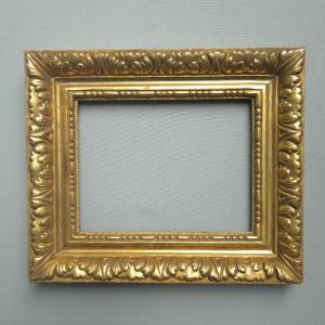 Small 20th Century Louis XIV Style Gilded Frame Rabbet: 11.5 X 14.5 Cm