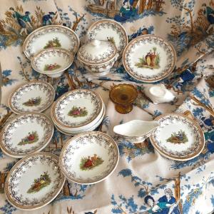 Dinette Antique Doll Longchamp Clay 18 Pieces