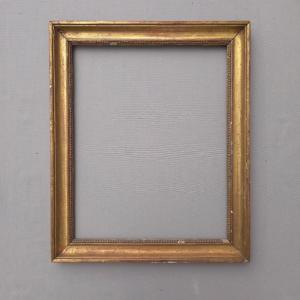19th Century Empire Gilded Wood Frame: 26.5 X 33 Cm