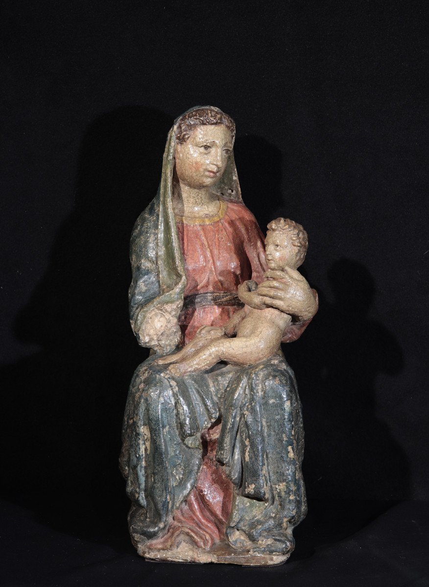 Scultura Madonna con Bambino, Siena, 15secolo-photo-2