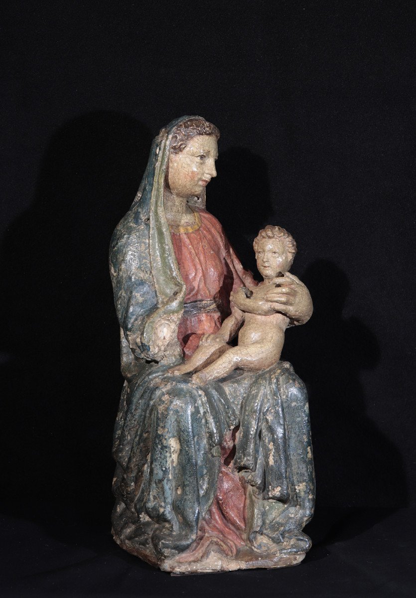 Scultura Madonna con Bambino, Siena, 15secolo