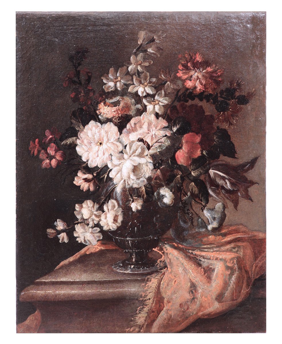 Giovanni Stanchi (Roma 1608-1675) - Vaso con fiori-photo-2
