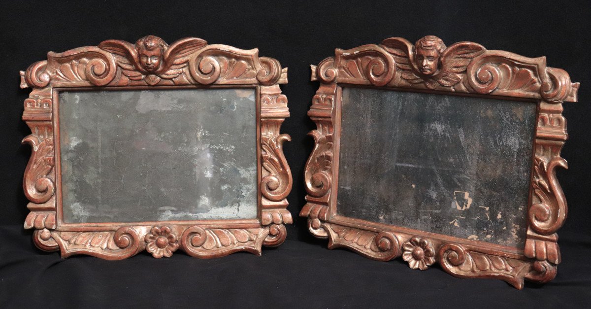 Coppia di cornici con specchio, Toscana, fine '800
