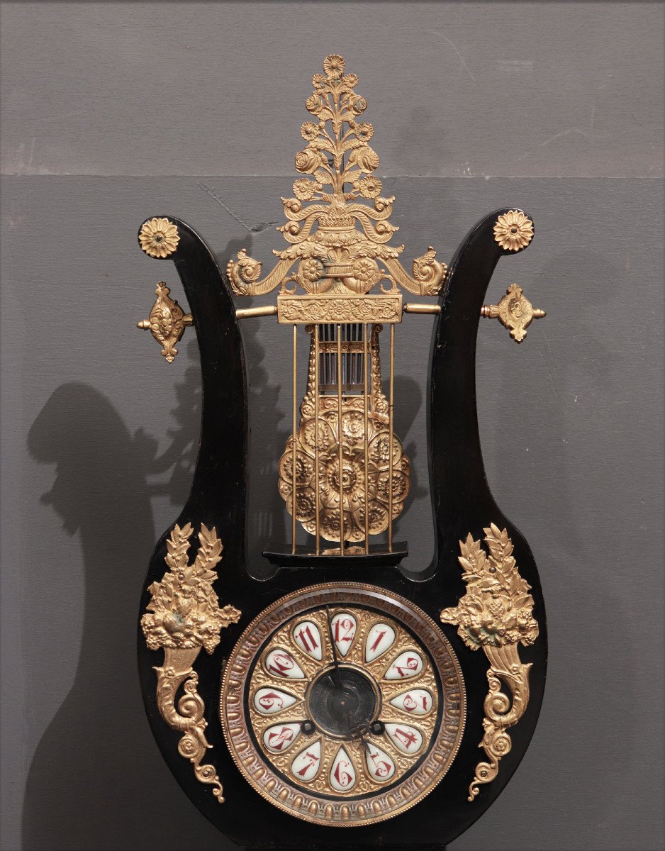 Orologio da tavolo a lira, Impero '800-photo-4