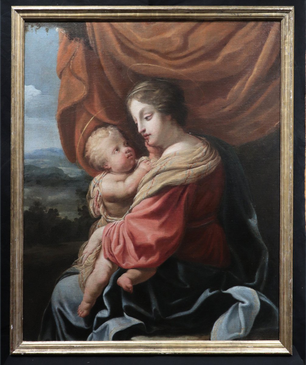 Dipinto Francese : Madonna con Bambino, '600