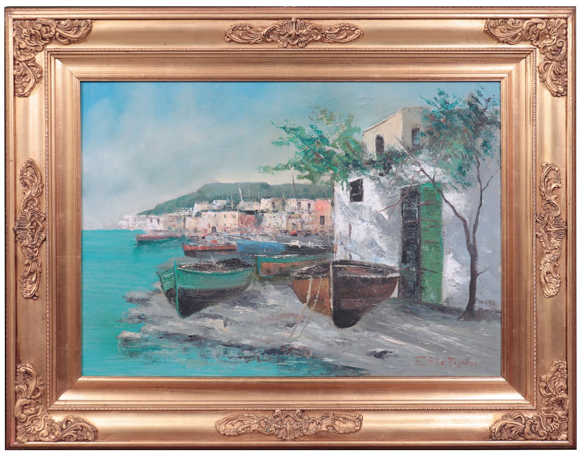  Elettra De Angelis (Napoli 1906-1999) - Veduta di Positano