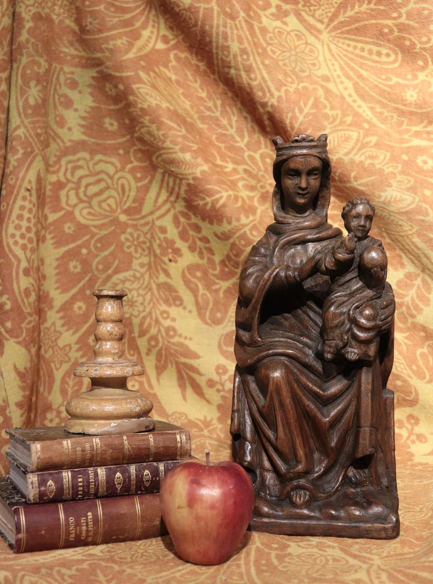 Scultura lignea, Madonna con Bambino, Francia '800-photo-2
