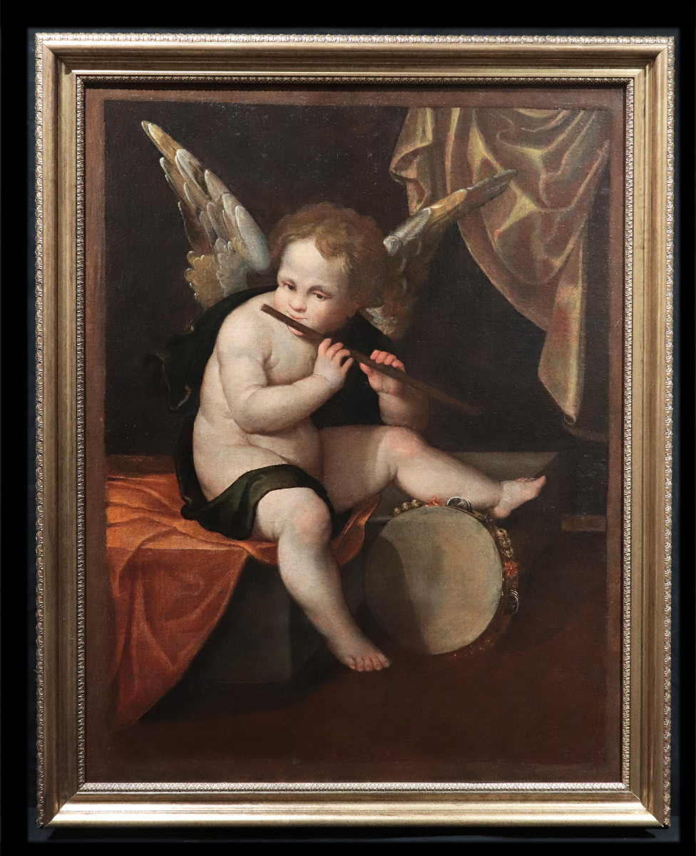 Francesco Vecellio  ( Pieve di Cadore 1475ca - 1560ca) - Angelo Musicante
