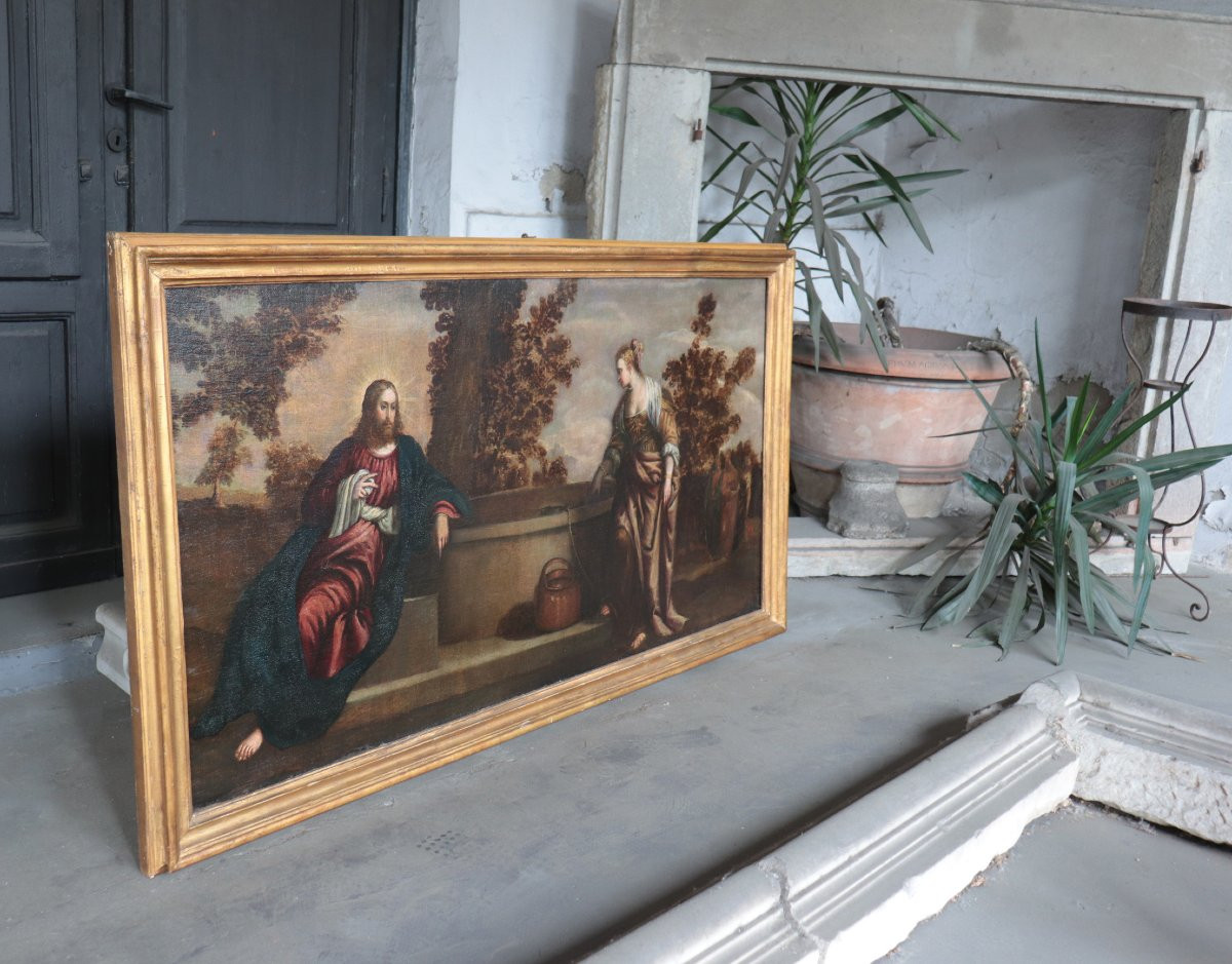 Pittore Veneto "Cristo e la Samaritana al Pozzo" '600-photo-2