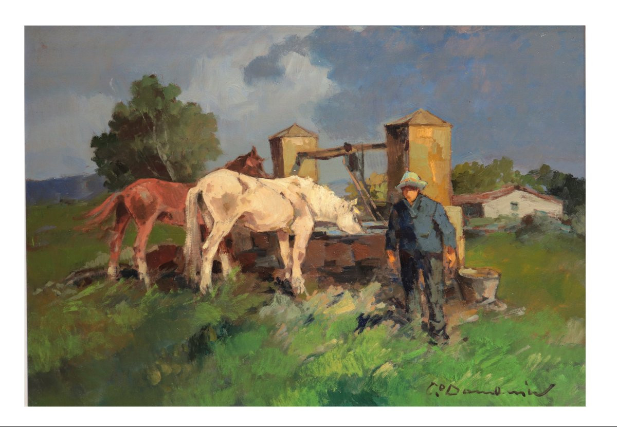 Carlo Domenici (Livorno 1897-1981) - scena di campagna-photo-2