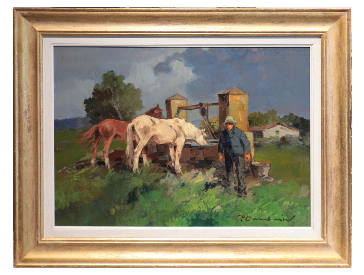 Carlo Domenici (Livorno 1897-1981) - scena di campagna