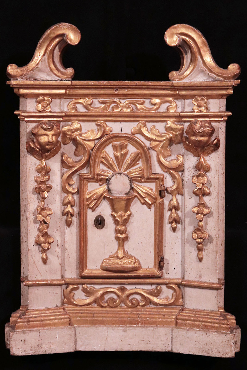 Tabernacolo laccato e dorato, Toscana, Luigi XIV