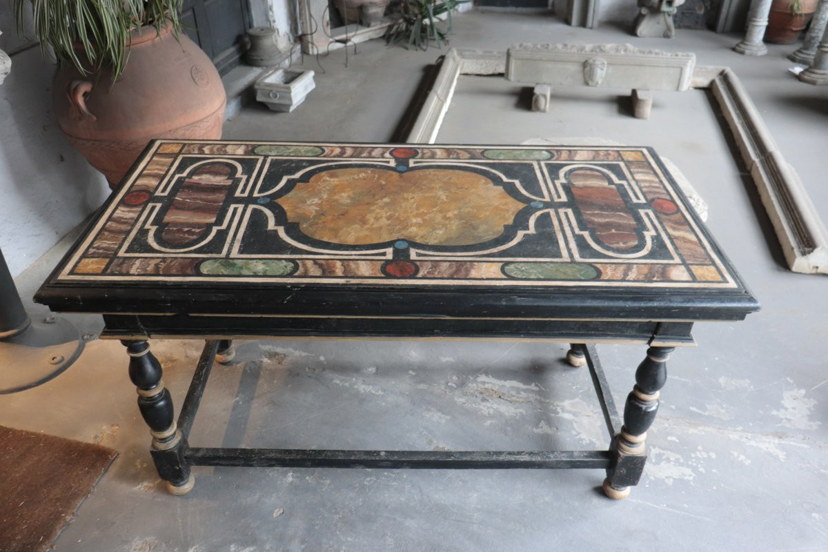Tavolo consolle Laccato con Marmi, Toscana, 700-photo-2