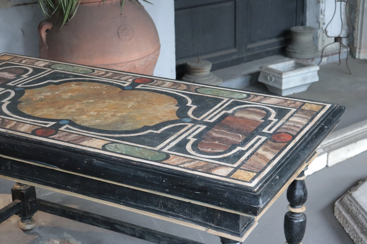 Tavolo consolle Laccato con Marmi, Toscana, 700-photo-1