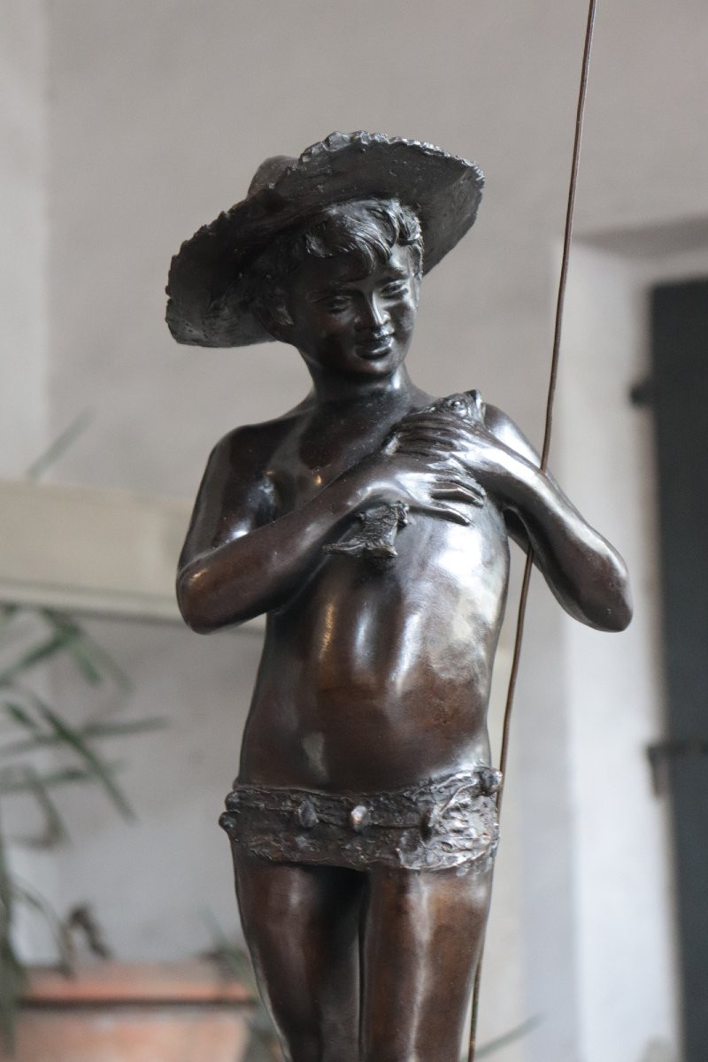 Scultura in Bronzo: Giovanni Varlese (Napoli 1888 - 1922 )  Pescatore-photo-4