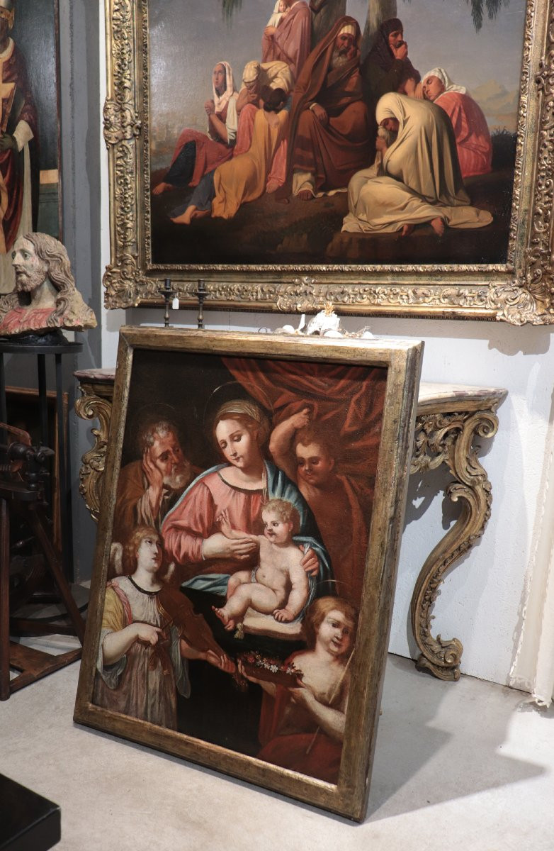 Dipinto antico: Sacra Famiglia, Italia, '600-photo-3