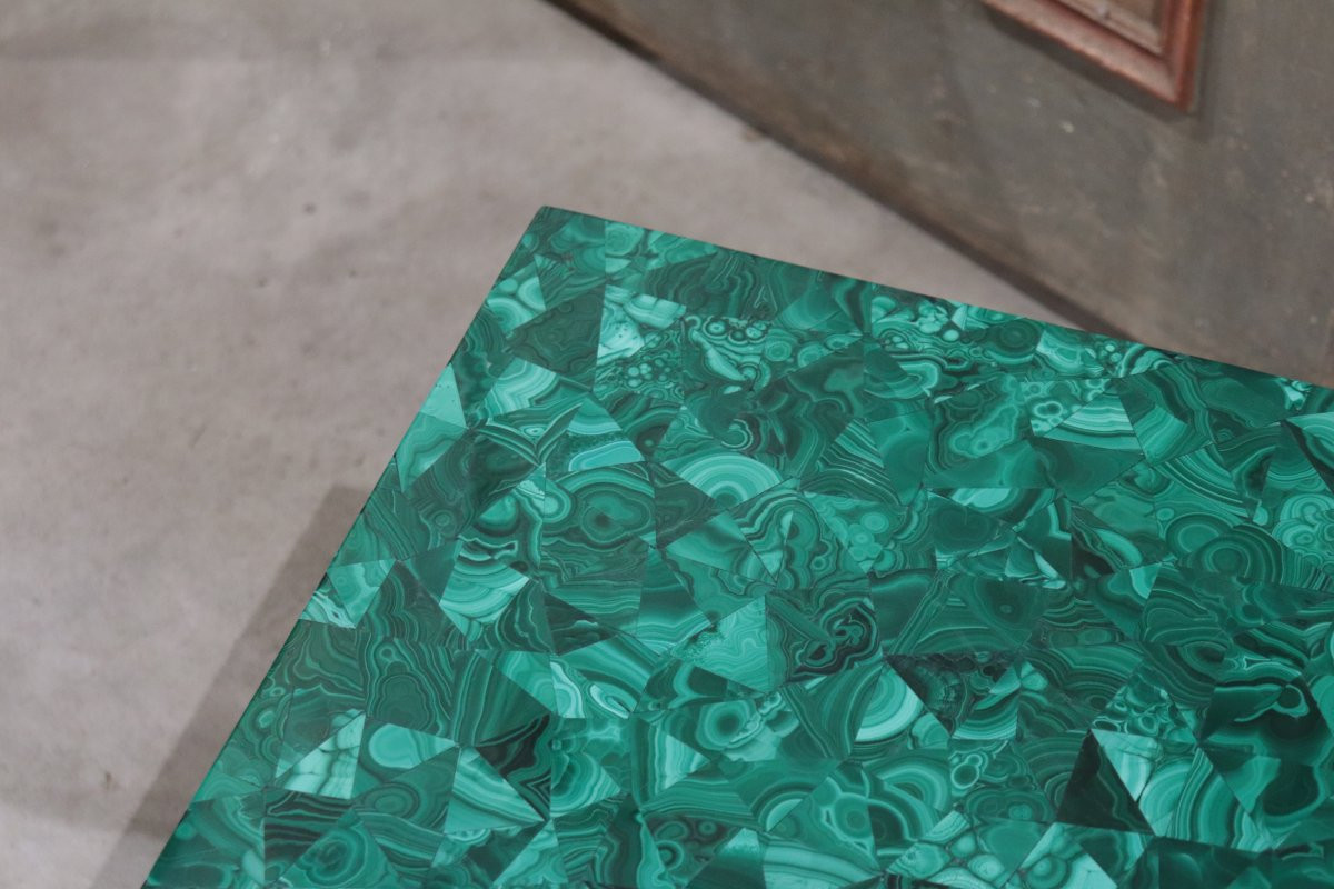 Tavolo da fumo con piano in malachite, '900-photo-4