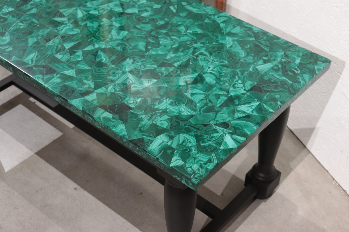 Tavolo da fumo con piano in malachite, '900-photo-2
