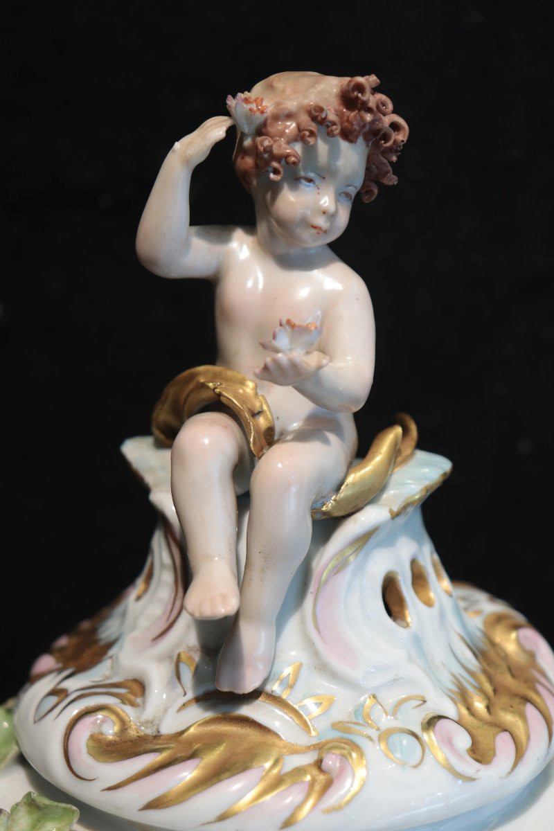 Coppia di vasi in porcellana "Capodimonte", sec. 19°-photo-2