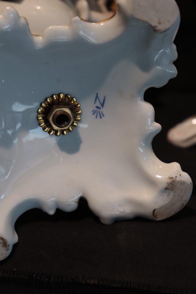 Coppia di vasi in porcellana "Capodimonte", sec. 19°-photo-3