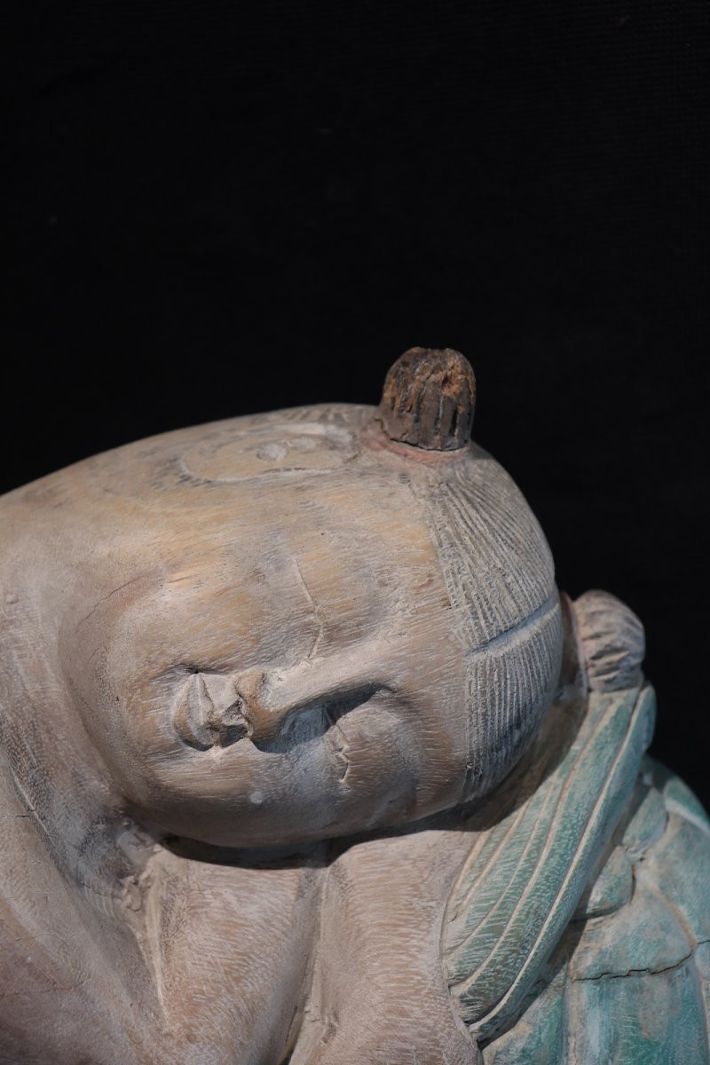 Scultura in legno "Bambina" Asia, '900-photo-3