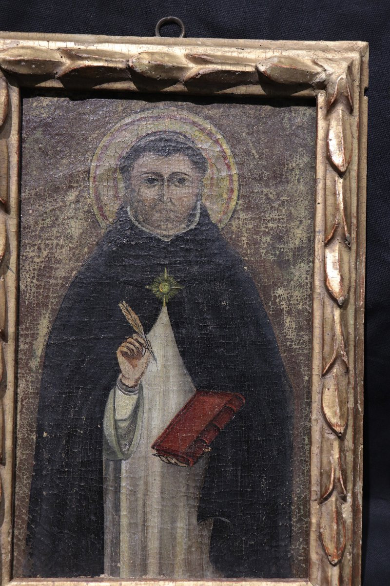 Dipinto Antico: Ritratto di Santo, 17 secolo-photo-2