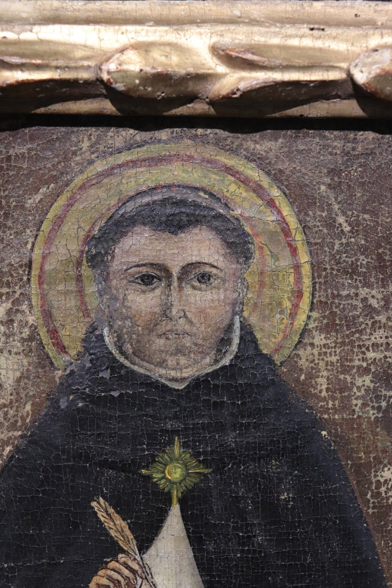 Dipinto Antico: Ritratto di Santo, 17 secolo-photo-3