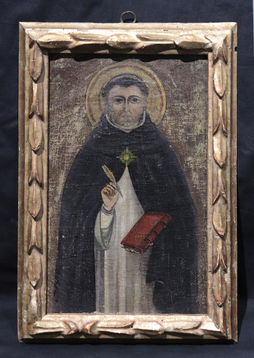 Dipinto Antico: Ritratto di Santo, 17 secolo