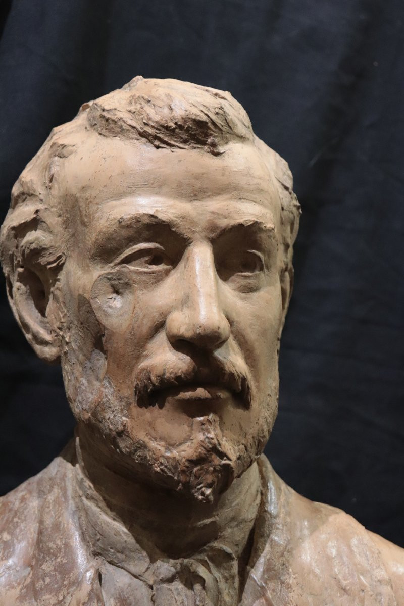 Giuseppe Di Ciolo (Lucca fine'800) - Busto terracotta-photo-2