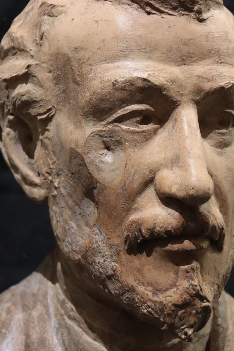 Giuseppe Di Ciolo (Lucca fine'800) - Busto terracotta-photo-3