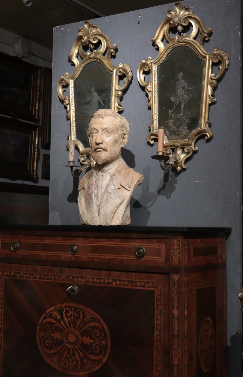 Giuseppe Di Ciolo (Lucca fine'800) - Busto terracotta-photo-4