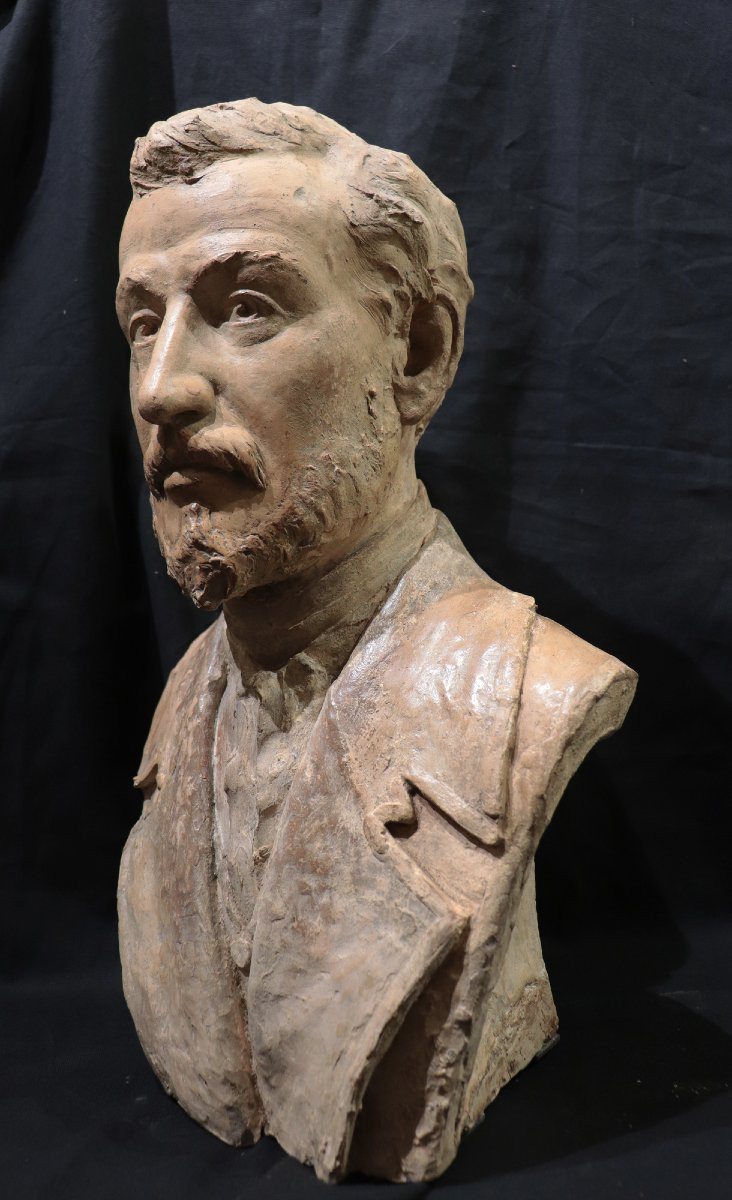 Giuseppe Di Ciolo (Lucca fine'800) - Busto terracotta-photo-1