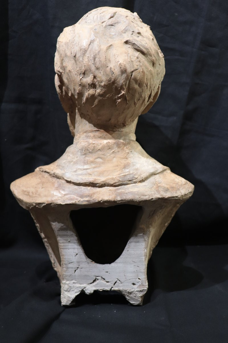 Giuseppe Di Ciolo (Lucca fine'800) - Busto terracotta-photo-3