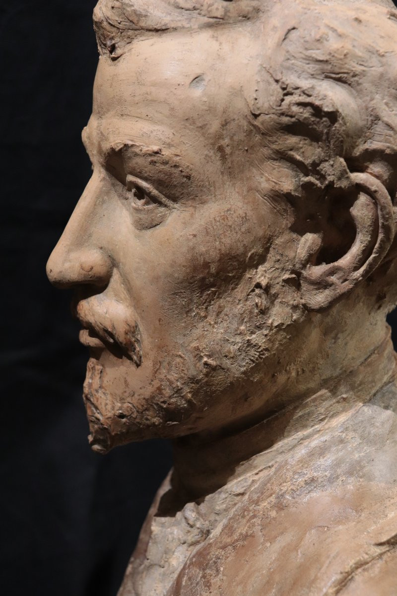 Giuseppe Di Ciolo (Lucca fine'800) - Busto terracotta-photo-4