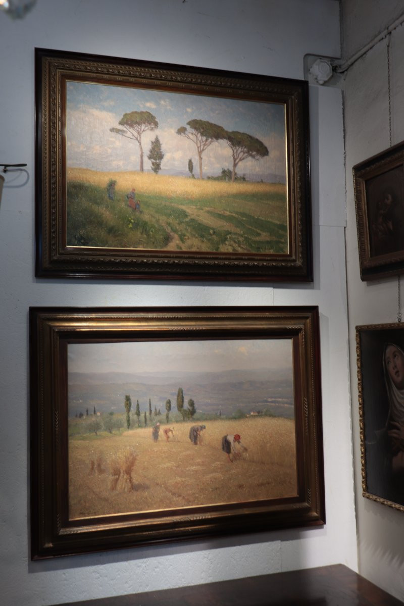 Alberto Cecconi (Firenze 1897-1971) - Coppia di Paesaggi-photo-2