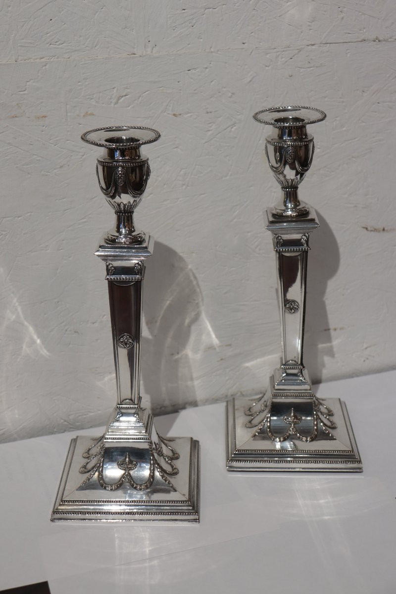 Coppia candelieri argentati, '800-photo-4