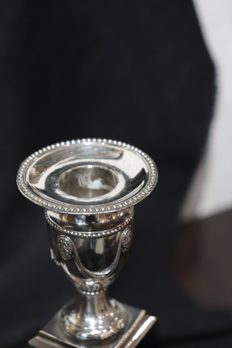 Coppia candelieri argentati, '800-photo-5