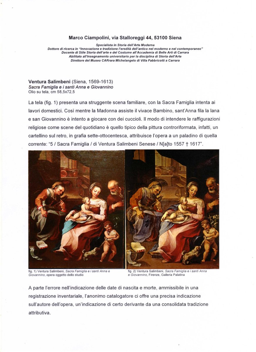 Ventura Salimbeni (Siena, 1568-1613) - Sacra Famiglia-photo-3